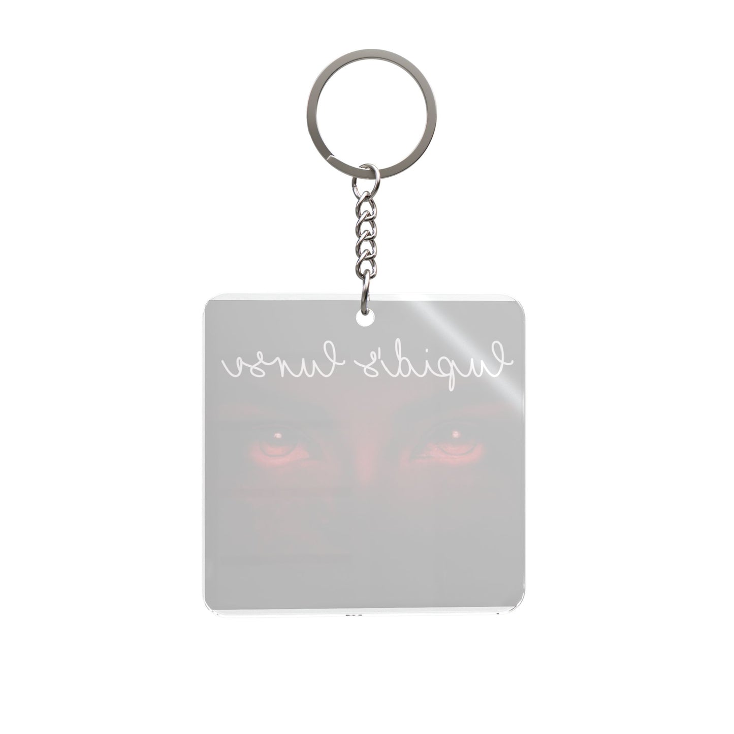 Square Keychain — 'Cupid's Curse' Gothic Red-Eyed Design