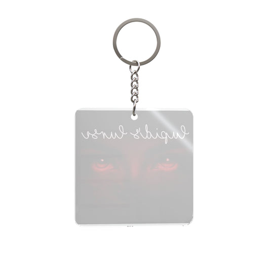 Square Keychain — 'Cupid's Curse' Gothic Red-Eyed Design