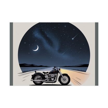 Motorcycle Night Sky Rolled Posters