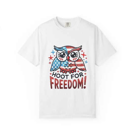 Patriotic 'Hoot for Freedom' Owl T-Shirt