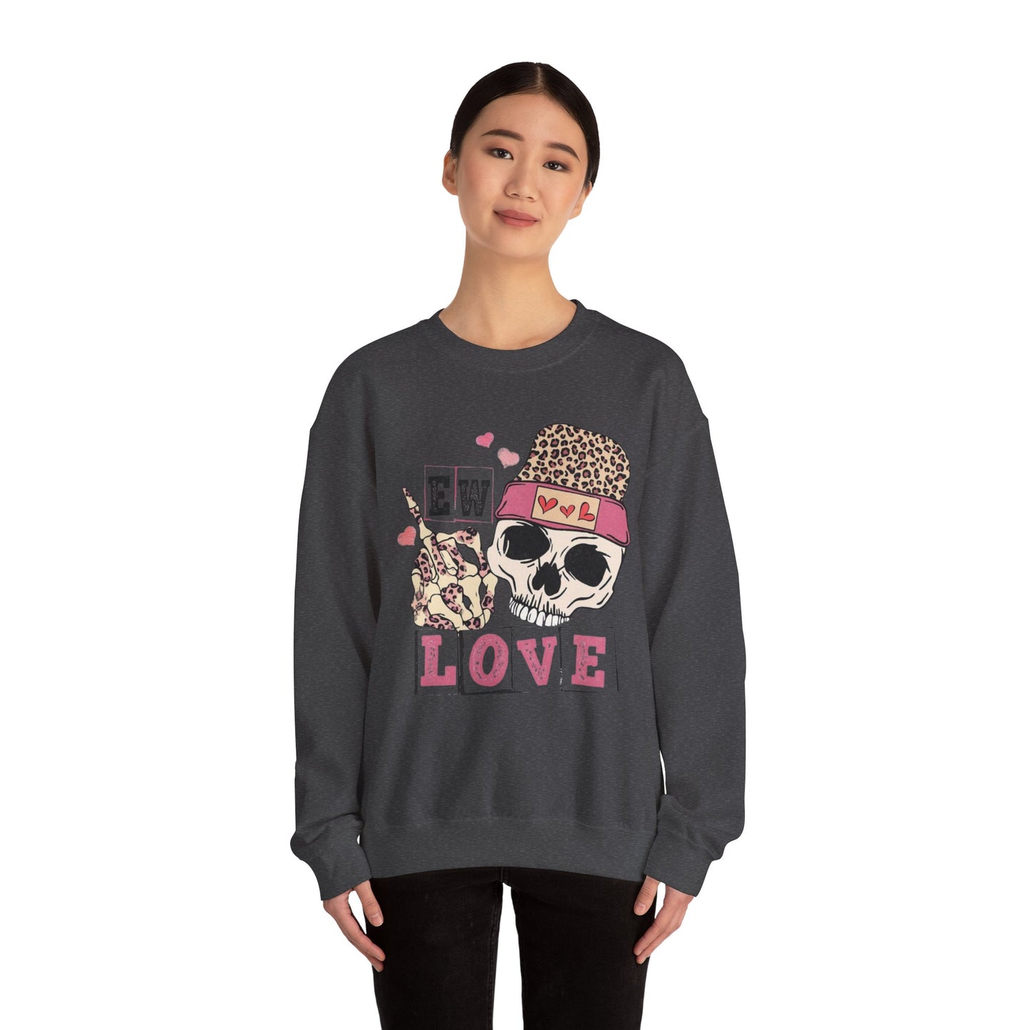 Skull & Flowers 'Ew Love' Crewneck Sweatshirt