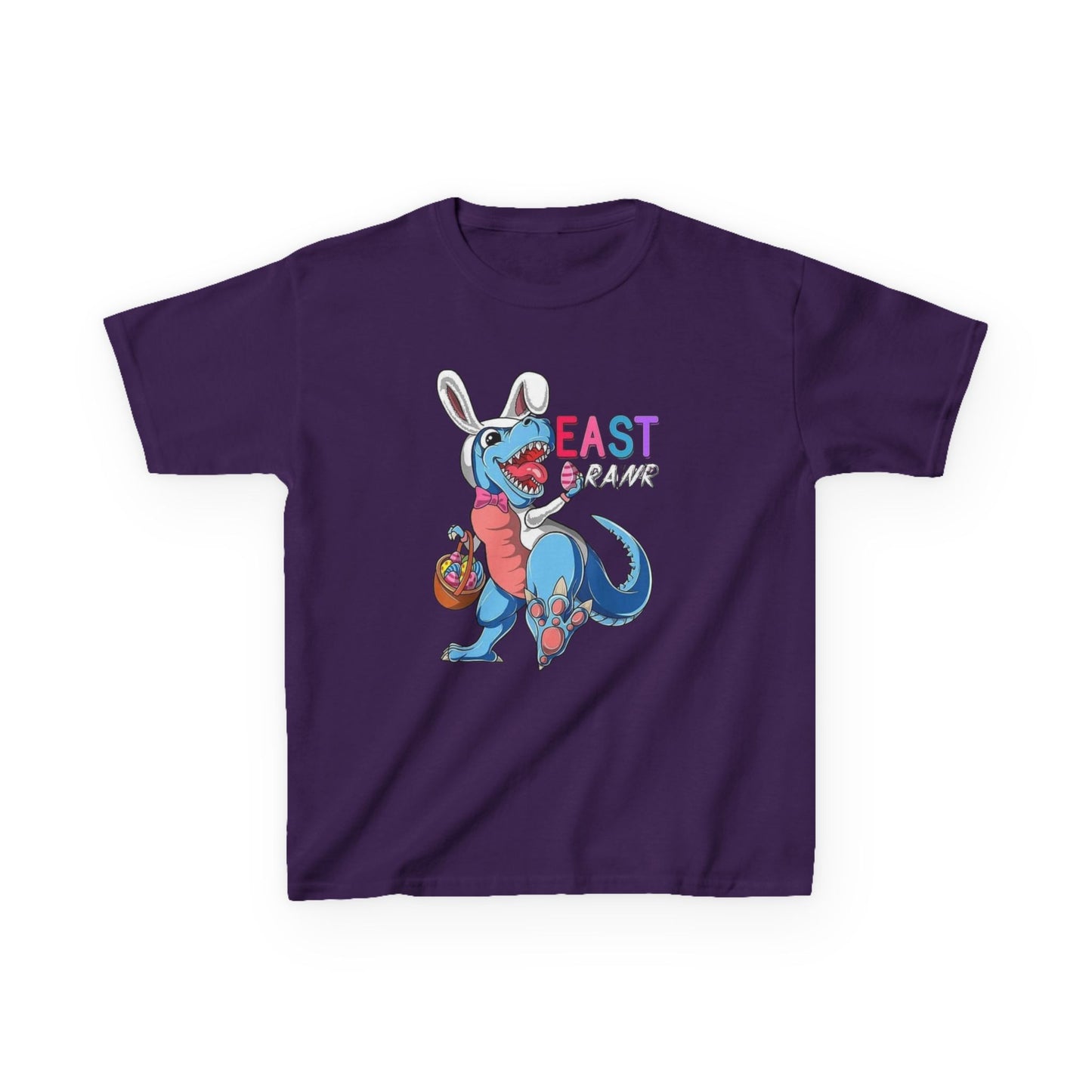 Kids 'Beast of Easter' Dino Bunny T‑Shirt — Cute Easter Dino with Basket