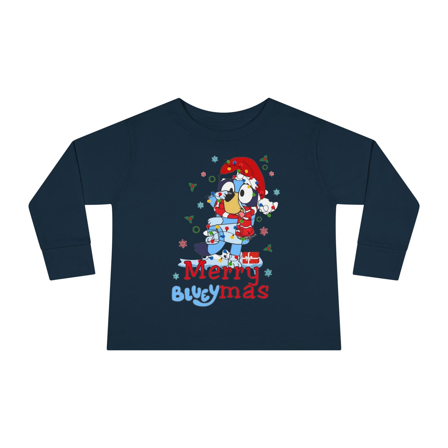 Toddler Tee — Merry BLUEYMAS Christmas Long Sleeve
