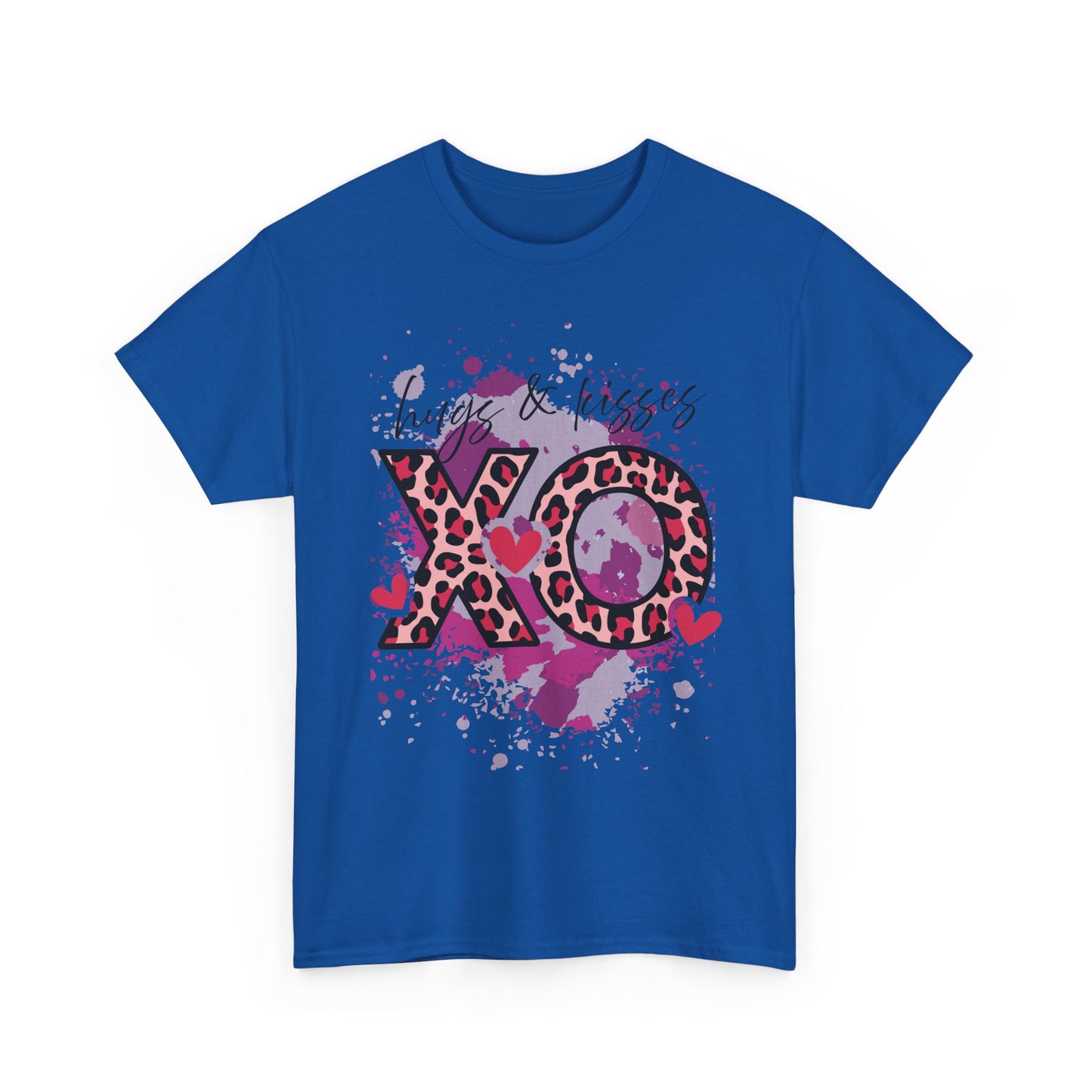 XO Hugs & Kisses Leopard Print Tee — Valentine's Day Graphic Shirt