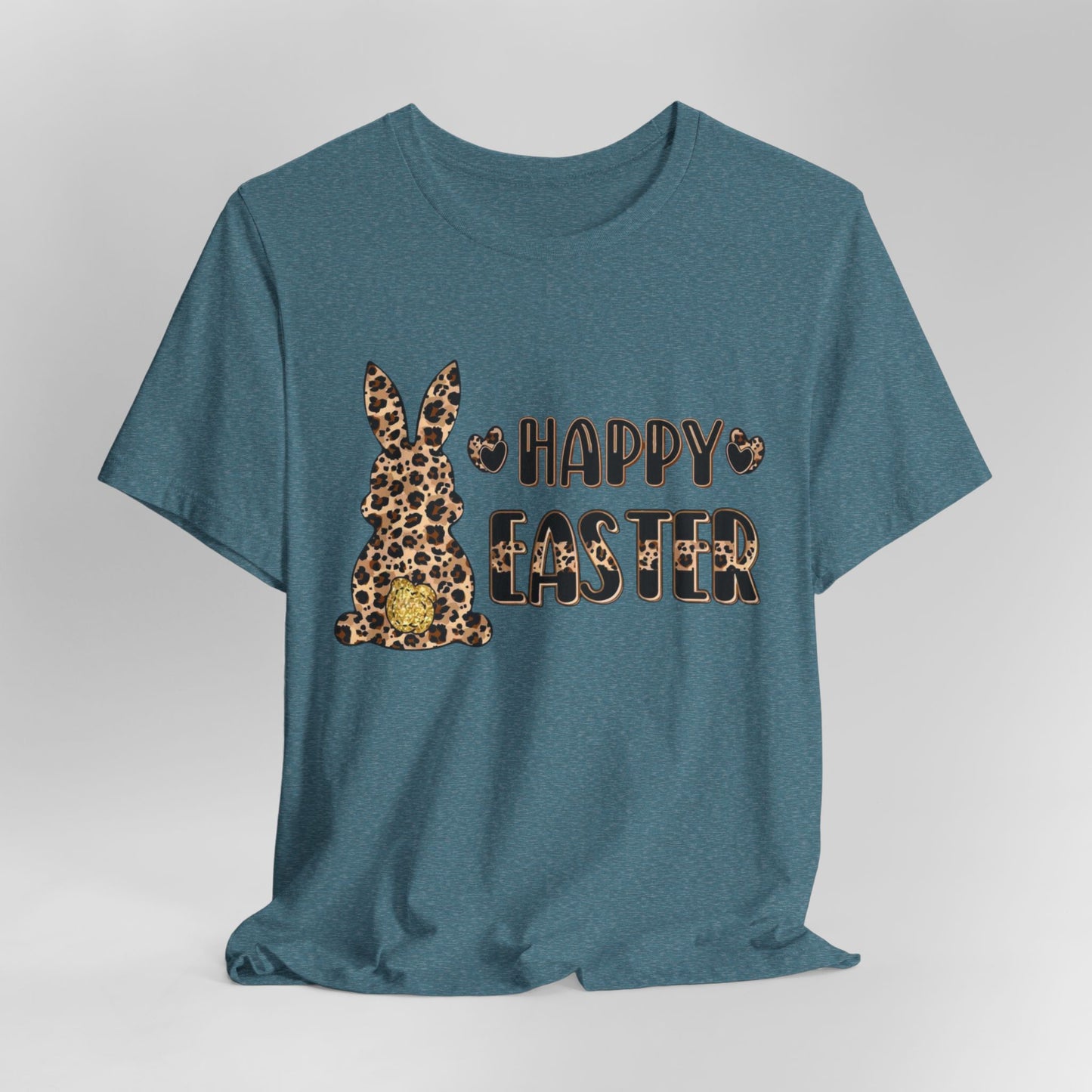 Leopard Print 'Happy Easter' Bunny Tee