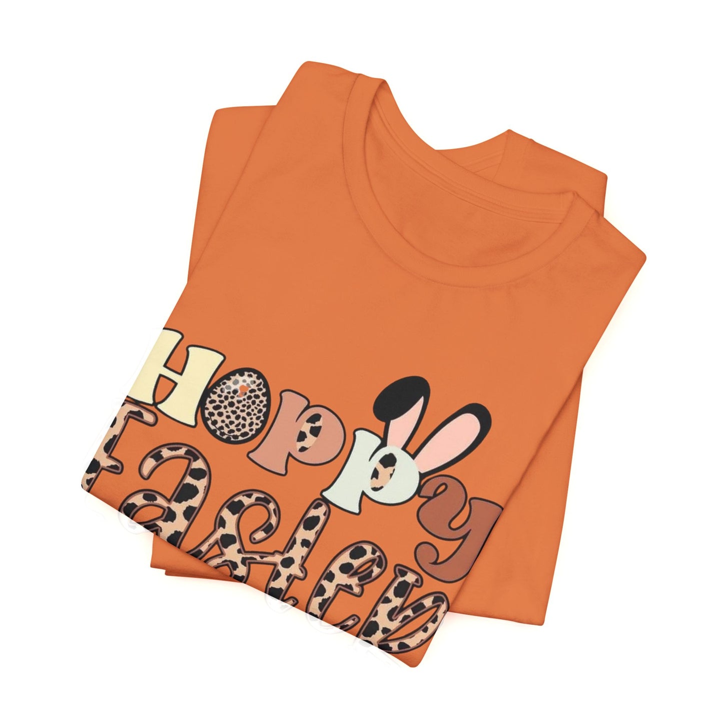 Happy Easter Leopard Print Tee — Cute Bunny Egg Holiday T-Shirt