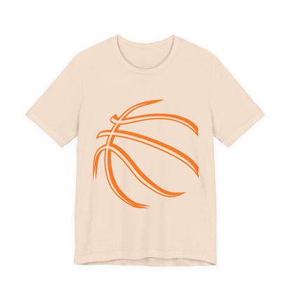 Basketball Line Art Tee — Orange Outline Basketball T-Shirt