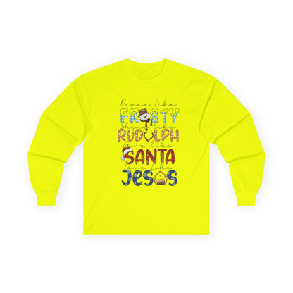 Long Sleeve Tee — Frosty, Rudolph, Santa, Jesus Design