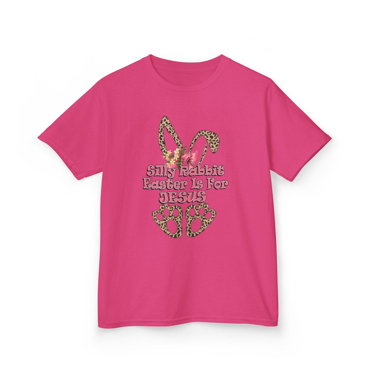 Kids Tee — Leopard Bunny Ears & 'This Little Bunny Is For Jesus' Easter Shirt
