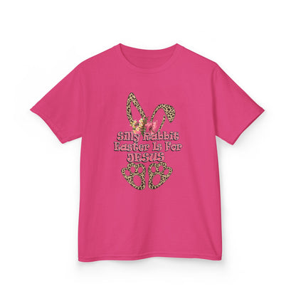 Kids Tee — Leopard Bunny Ears & 'This Little Bunny Is For Jesus' Easter Shirt