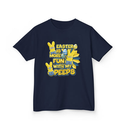 Kids Tee — "Easter Is More Fun With My Peeps" Cute Bunny & Chick Design