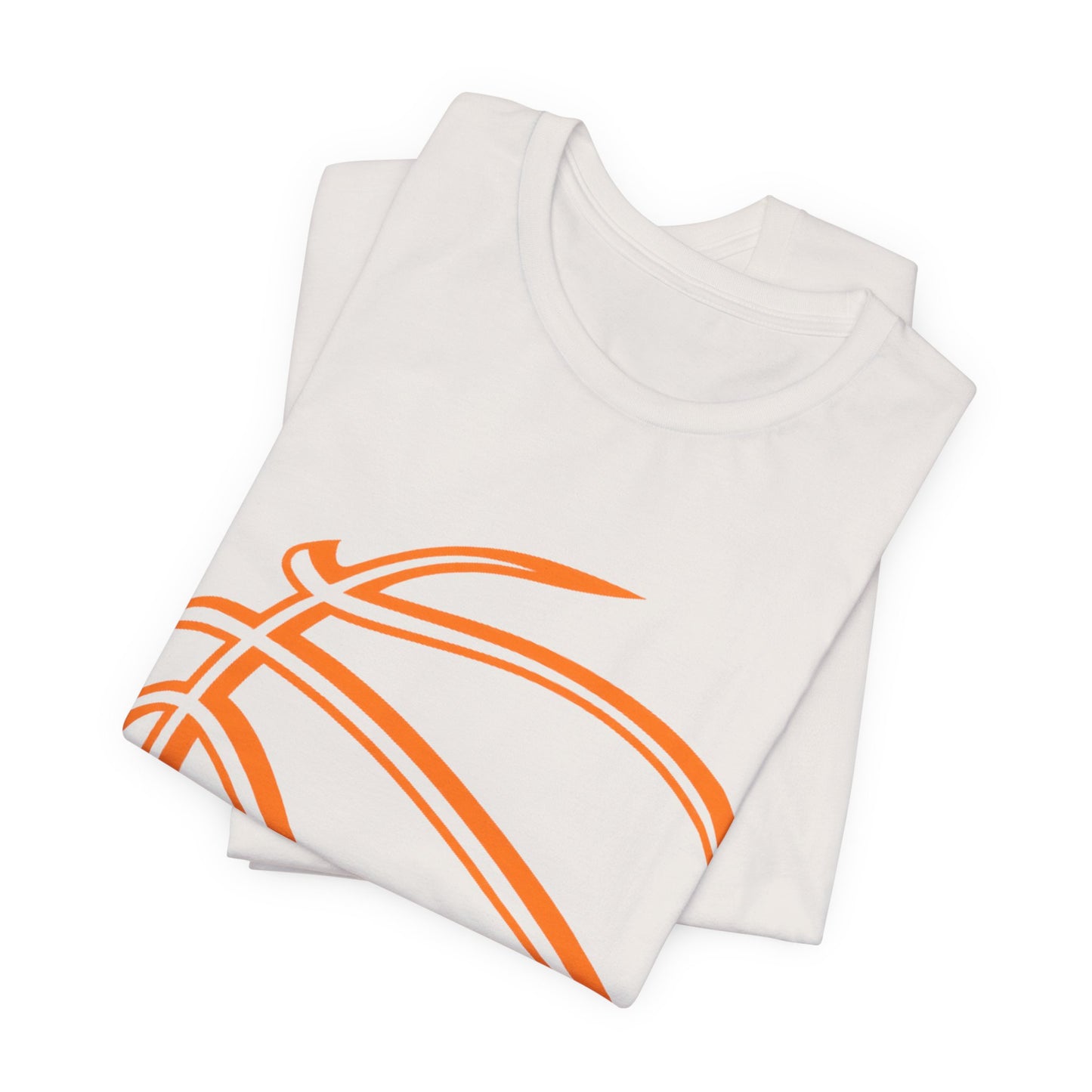 Basketball Line Art Tee — Orange Outline Basketball T-Shirt