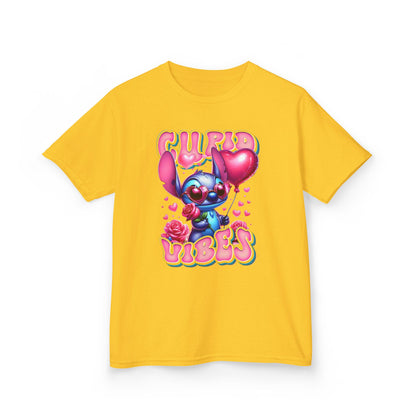 Kids Tee — 'Cupid Vibes' Cute Cartoon Cupid Character Valentine Shirt