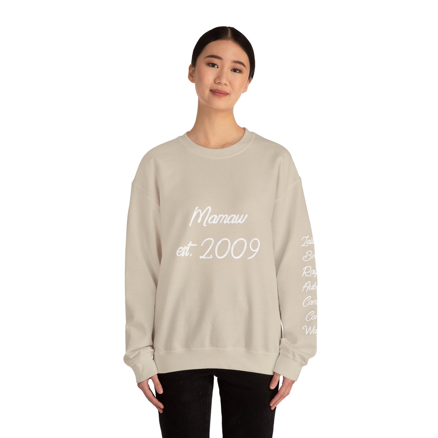 Mamaw Est. 2009 Crewneck Sweatshirt — Personalized Grandma Gift