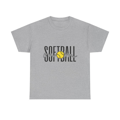 Softball Mom/Player Tee — Retro Script Softball Graphic T-Shirt