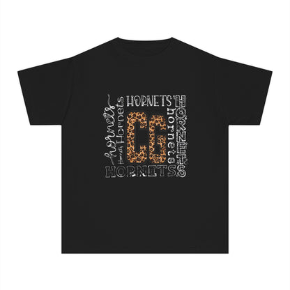 Youth Hornets Tee — Leopard Print 'CG' School Spirit Shirt