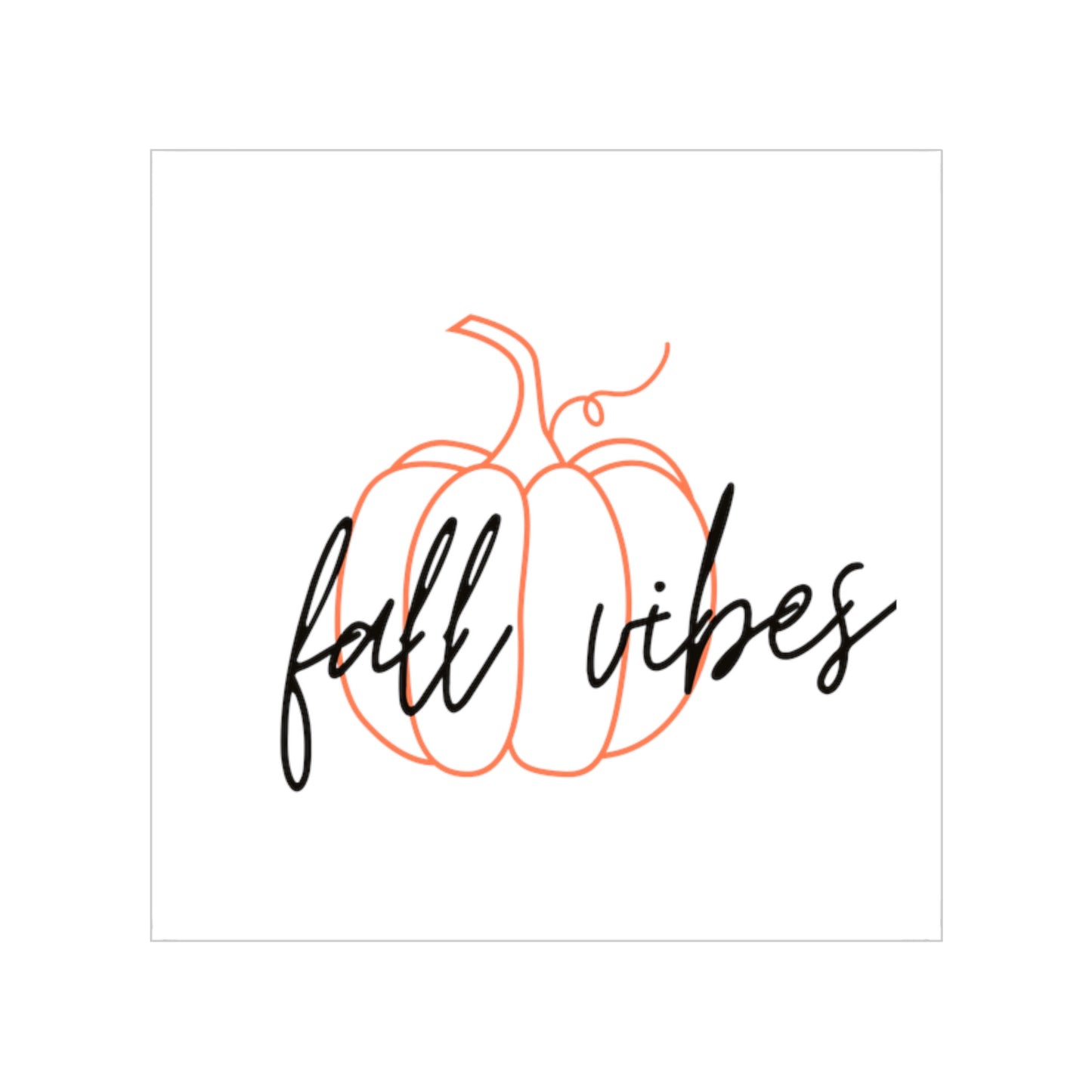 Fall Vibes Pumpkin Sticker for Outdoor Use, Halloween Decor, Laptop Decal, Thanksgiving Party Favor, Seasonal Car Decoration