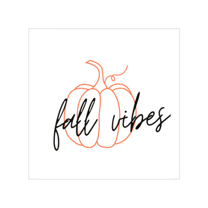 Fall Vibes Pumpkin Sticker for Outdoor Use, Halloween Decor, Laptop Decal, Thanksgiving Party Favor, Seasonal Car Decoration