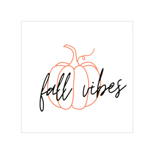 Fall Vibes Pumpkin Sticker for Outdoor Use, Halloween Decor, Laptop Decal, Thanksgiving Party Favor, Seasonal Car Decoration