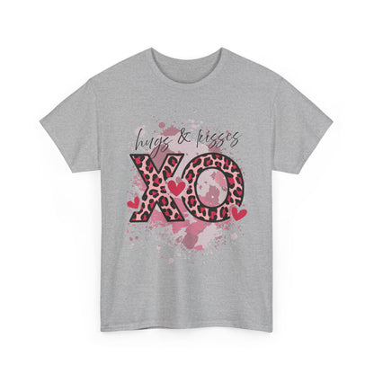 XO Hugs & Kisses Leopard Print Tee — Valentine's Day Graphic Shirt