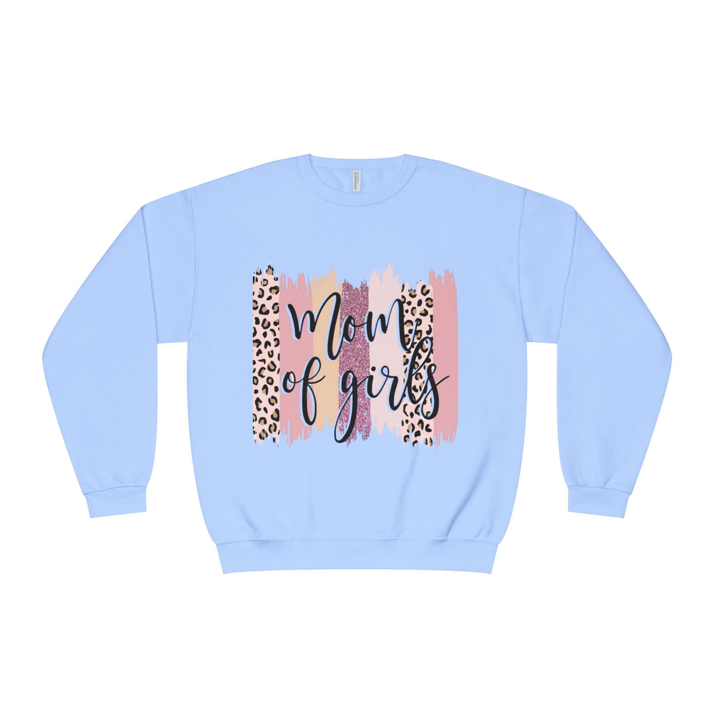 Mom of Girls Leopard Brushstroke Crewneck Sweatshirt