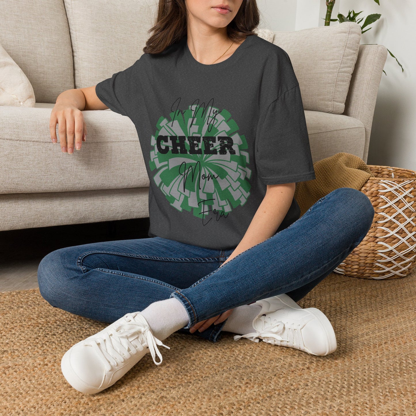 Cheer Mom T‑Shirt — "In My Cheer Mom Era" Graphic Tee | Soft White Cheerleading Gift