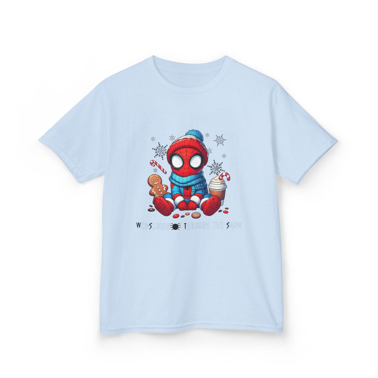 Kids Tee — Cozy Winter Superhero with Cookies & Hot Cocoa