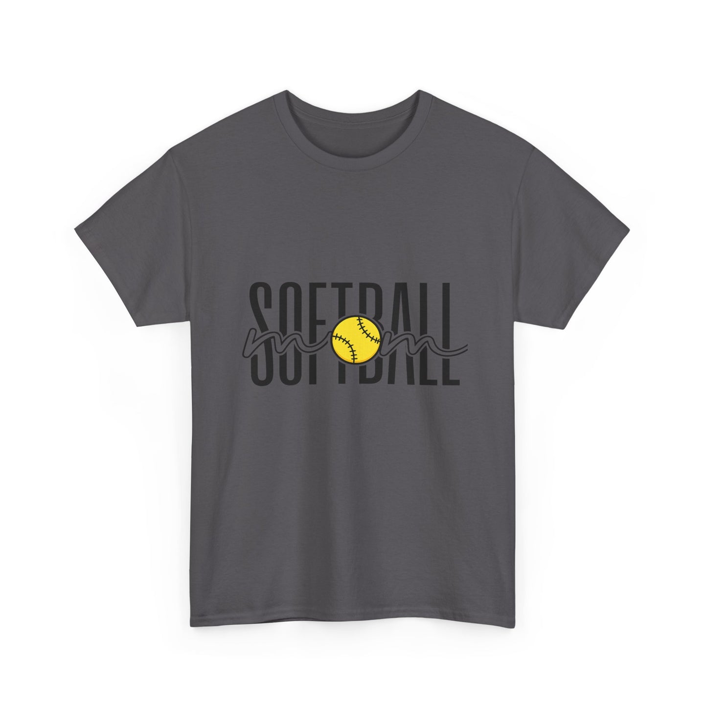 Softball Mom/Player Tee — Retro Script Softball Graphic T-Shirt