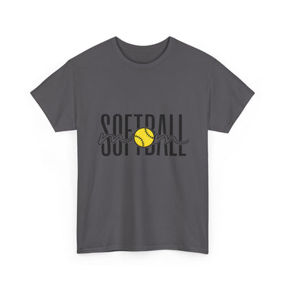 Softball Mom/Player Tee — Retro Script Softball Graphic T-Shirt
