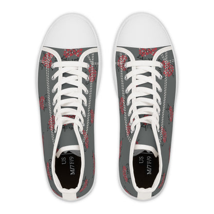 Cupid's Arrow- High Top Sneakers - Heart Design, Trendy Women's Footwear,