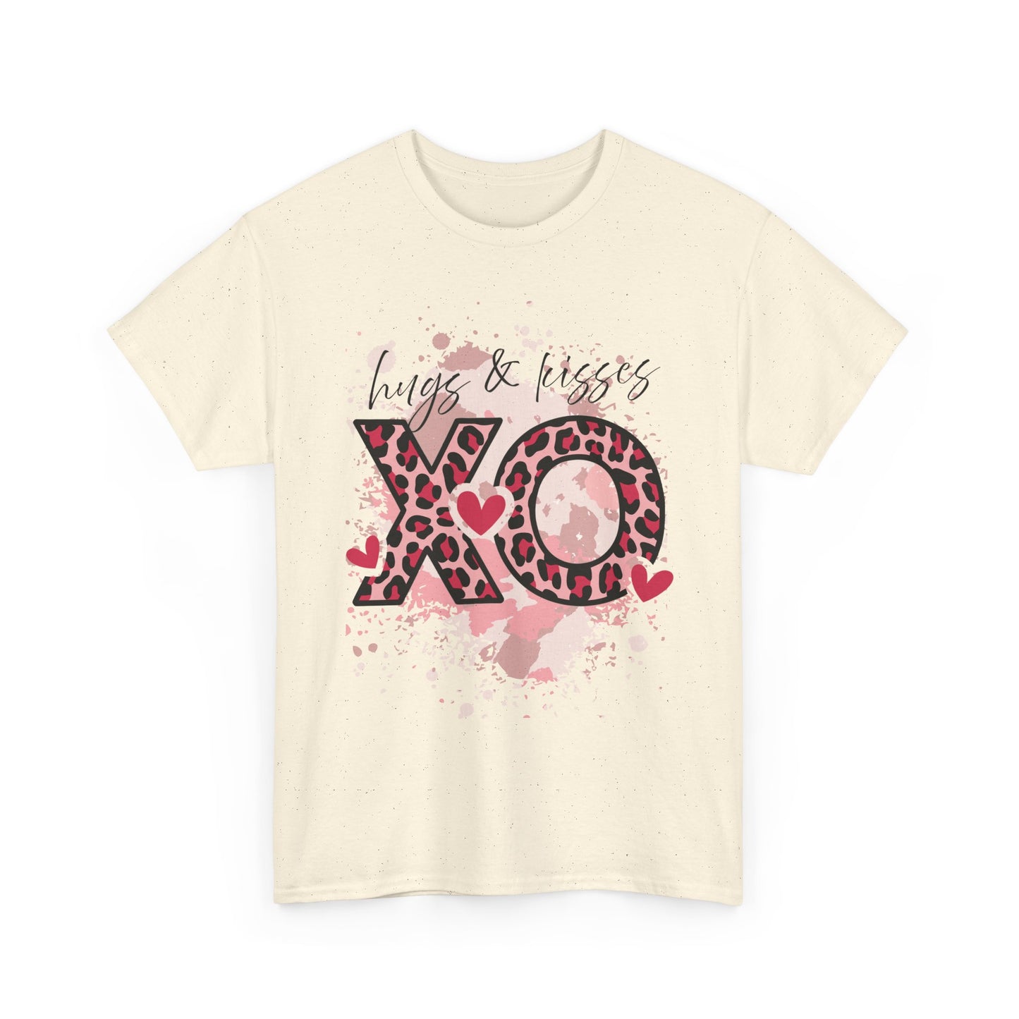 XO Hugs & Kisses Leopard Print Tee — Valentine's Day Graphic Shirt
