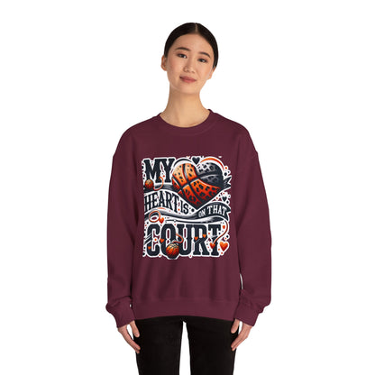 Basketball 'My ❤️Is On That Court' Crewneck Sweatshirt