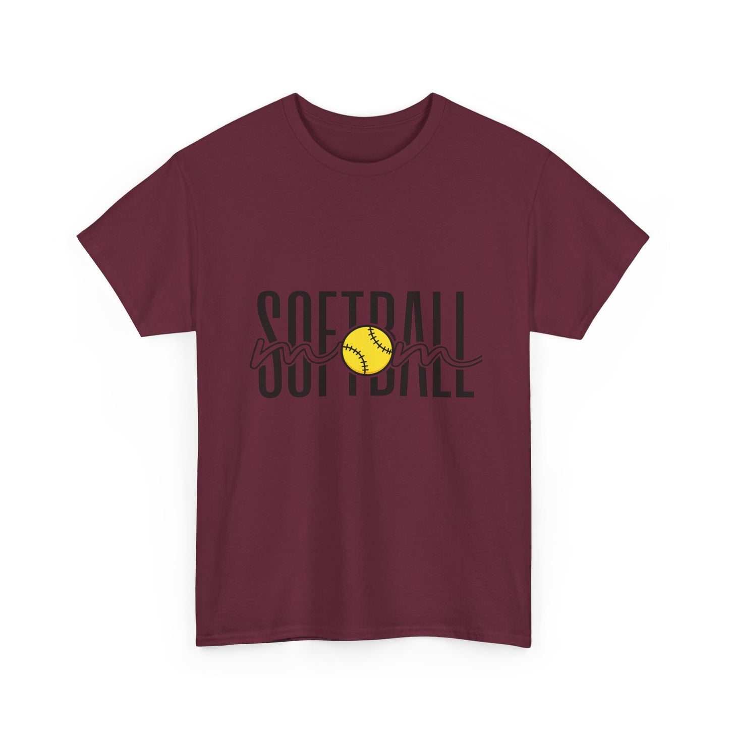 Softball Mom/Player Tee — Retro Script Softball Graphic T-Shirt