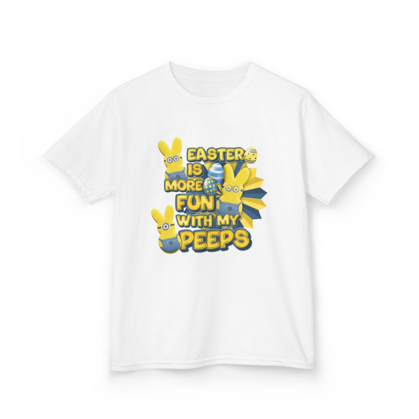 Kids Tee — "Easter Is More Fun With My Peeps" Cute Bunny & Chick Design