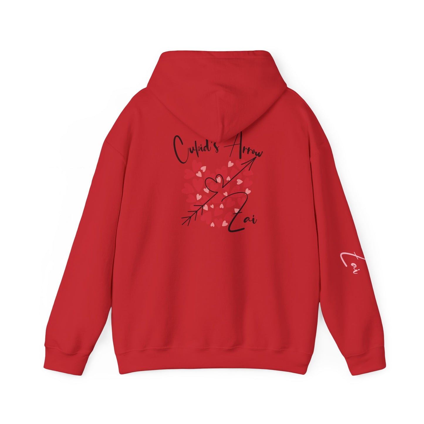 Cupid’s Arrow Lei Hoodie — Heart Arrow Script Pullover for Valentine’s Day