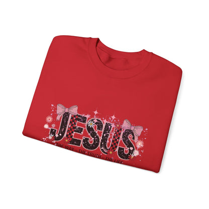 Jesus Floral Crewneck Sweatshirt – The Way The Truth The Life Christian Pullover