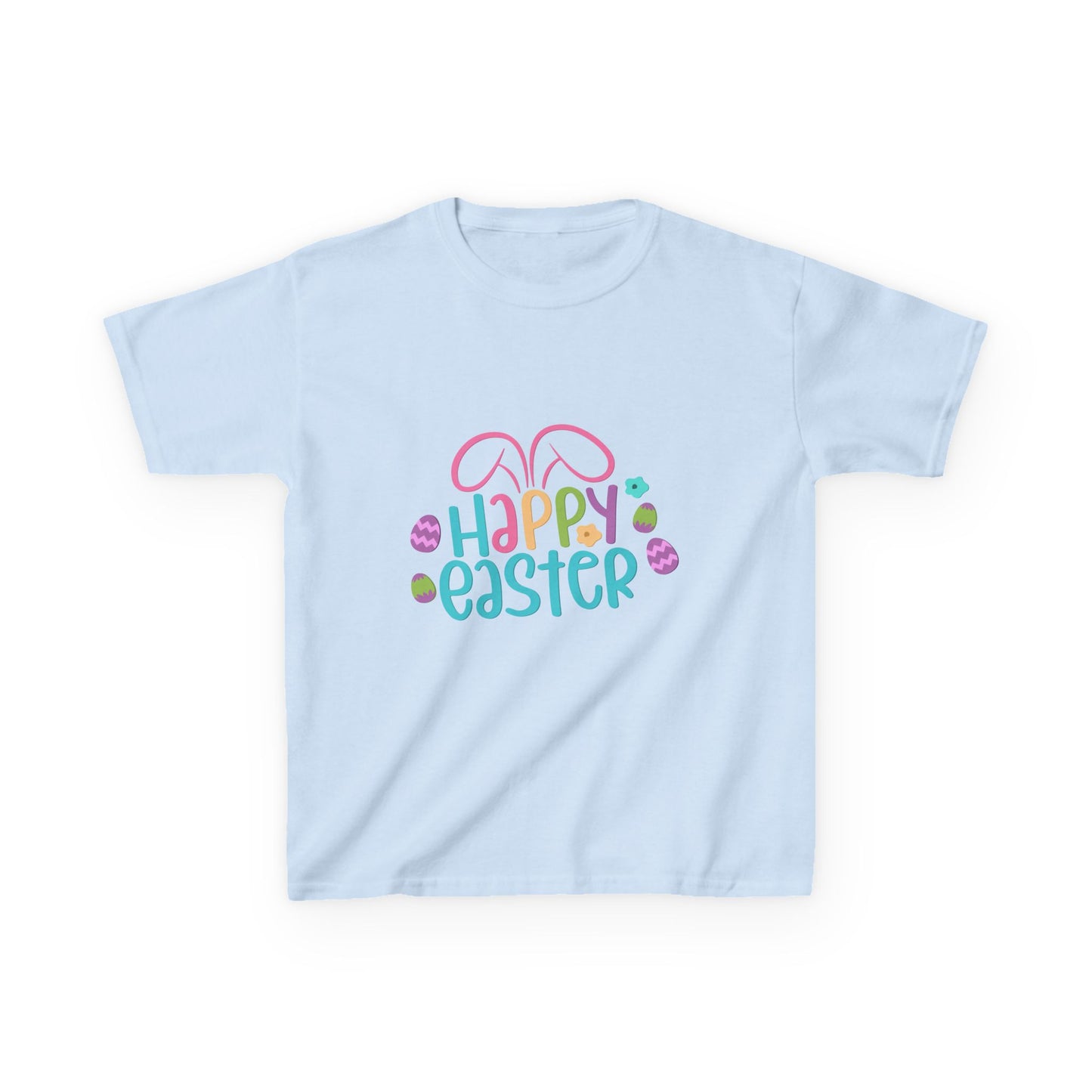 Happy Easter Kids Tee — Bunny Ears & Easter Eggs Holiday Shirt
