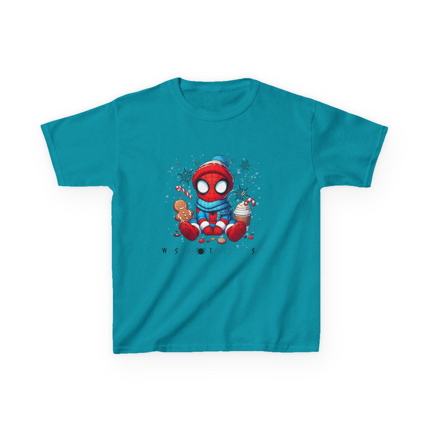 Kids Tee — Cozy Winter Superhero with Cookies & Hot Cocoa
