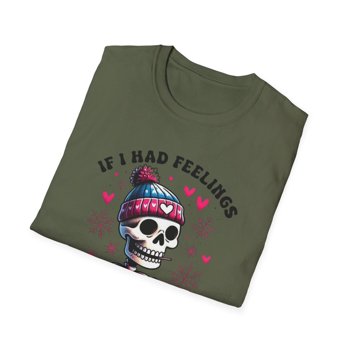 Skeleton Coffee Tee - "If I Had Feelings They'd Be For You" Graphic T-Shirt
