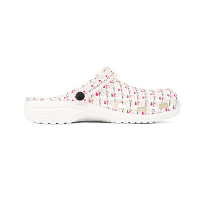 Cupid's Arrow- Merch- White Bow & Arrow Design- Colorful EVA Foam Clogs