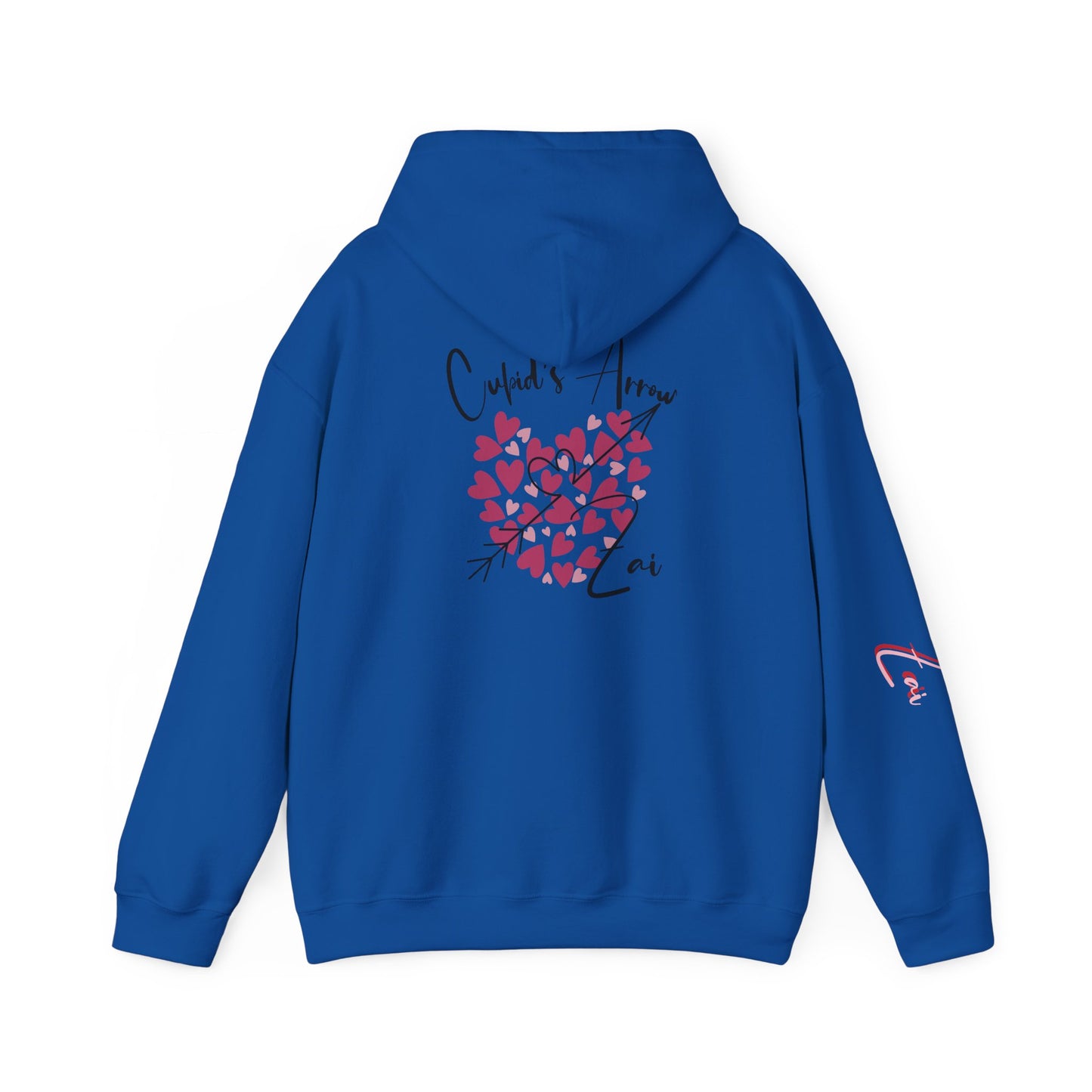 Cupid’s Arrow Lei Hoodie — Heart Arrow Script Pullover for Valentine’s Day