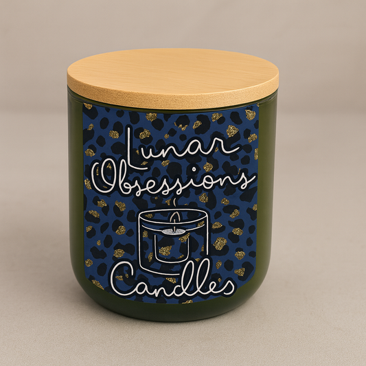 Lunar Obsessions 14oz Scented Soy Candle — Leopard Engraved Jar