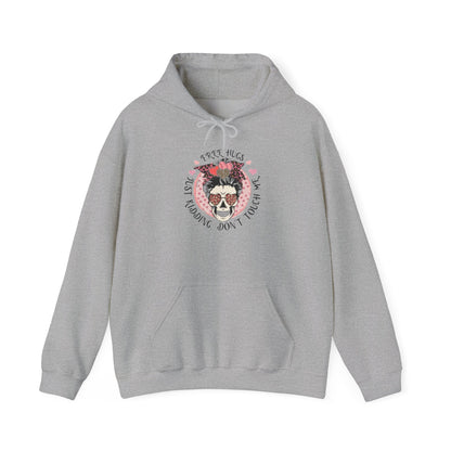 Hoodie — 'I Need Hugs, Just Kidding Don't Touch' Vintage Sloth Graphic Hoodie