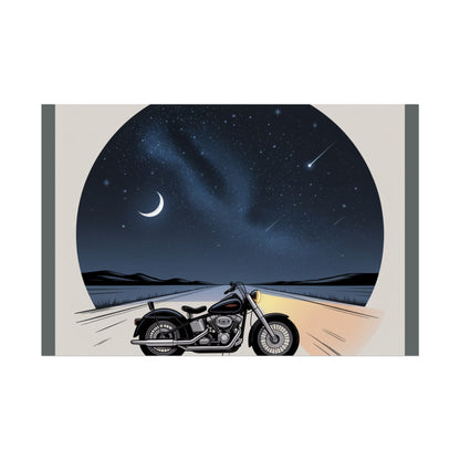 Motorcycle Night Sky Rolled Posters