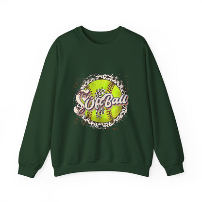 Softball Graphic Crewneck Sweatshirt – Neon Softball Design