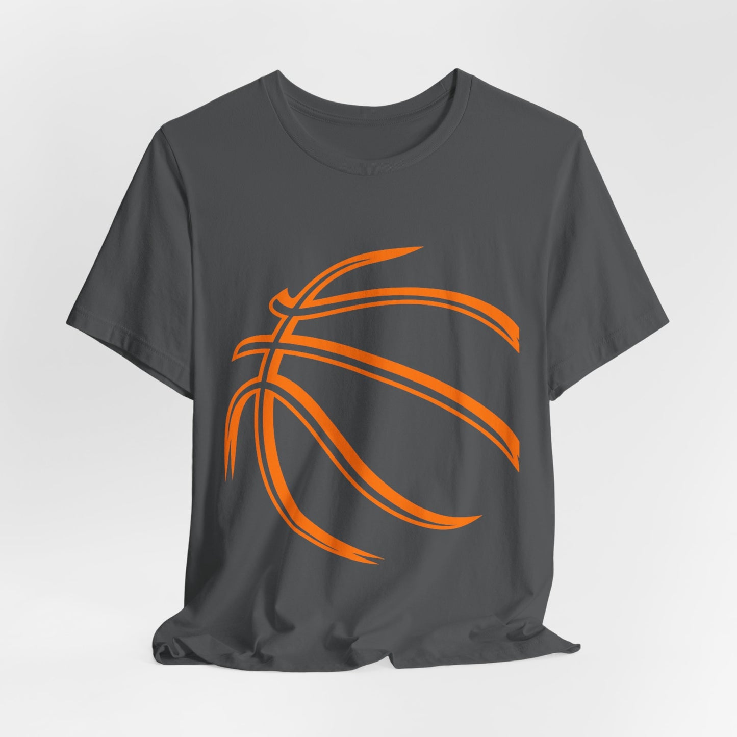 Basketball Line Art Tee — Orange Outline Basketball T-Shirt