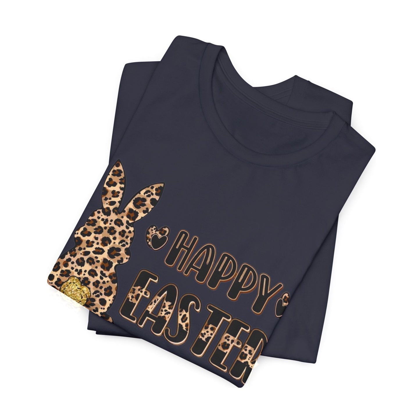 Leopard Print 'Happy Easter' Bunny Tee