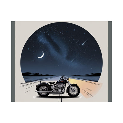 Motorcycle Night Sky Rolled Posters