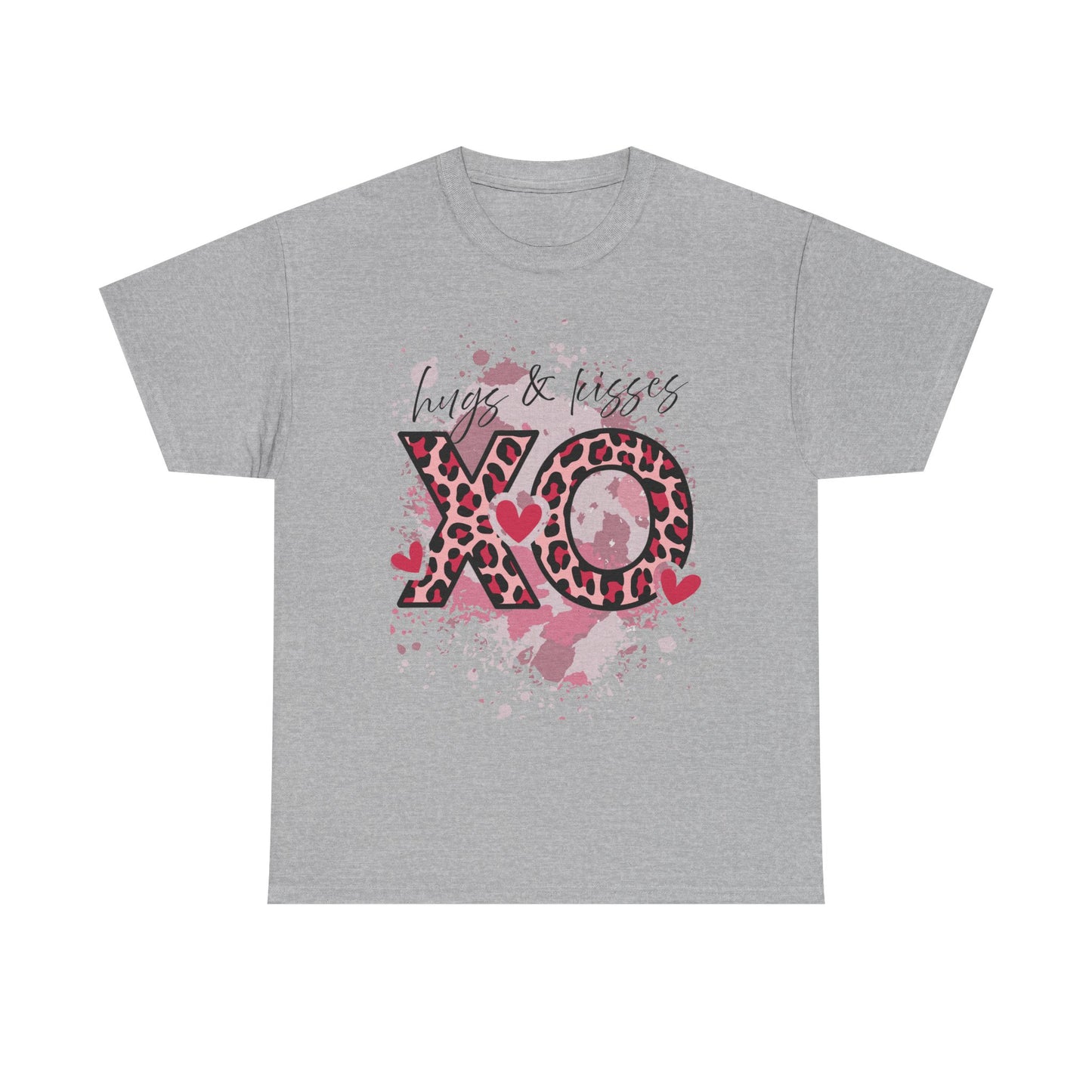 XO Hugs & Kisses Leopard Print Tee — Valentine's Day Graphic Shirt