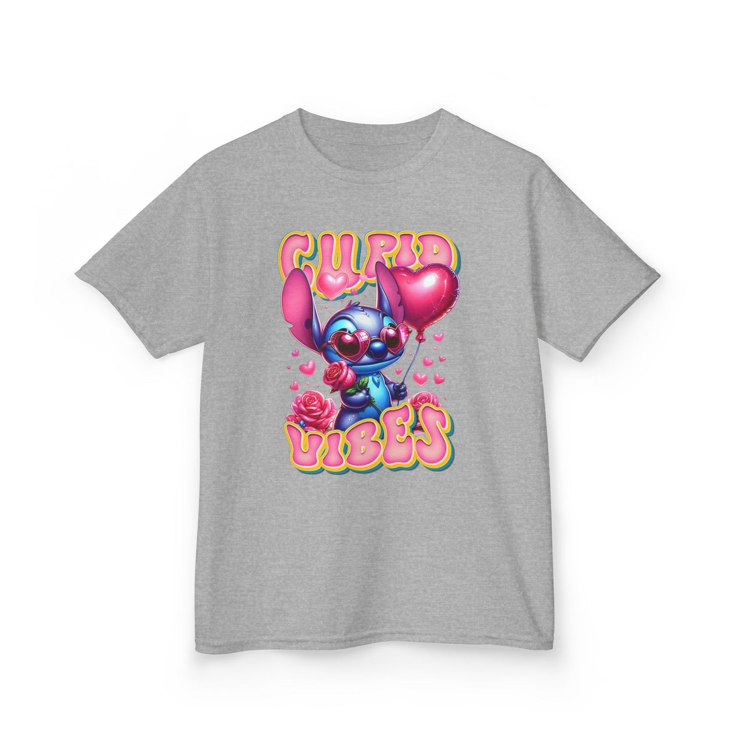 Kids Tee — 'Cupid Vibes' Cute Cartoon Cupid Character Valentine Shirt